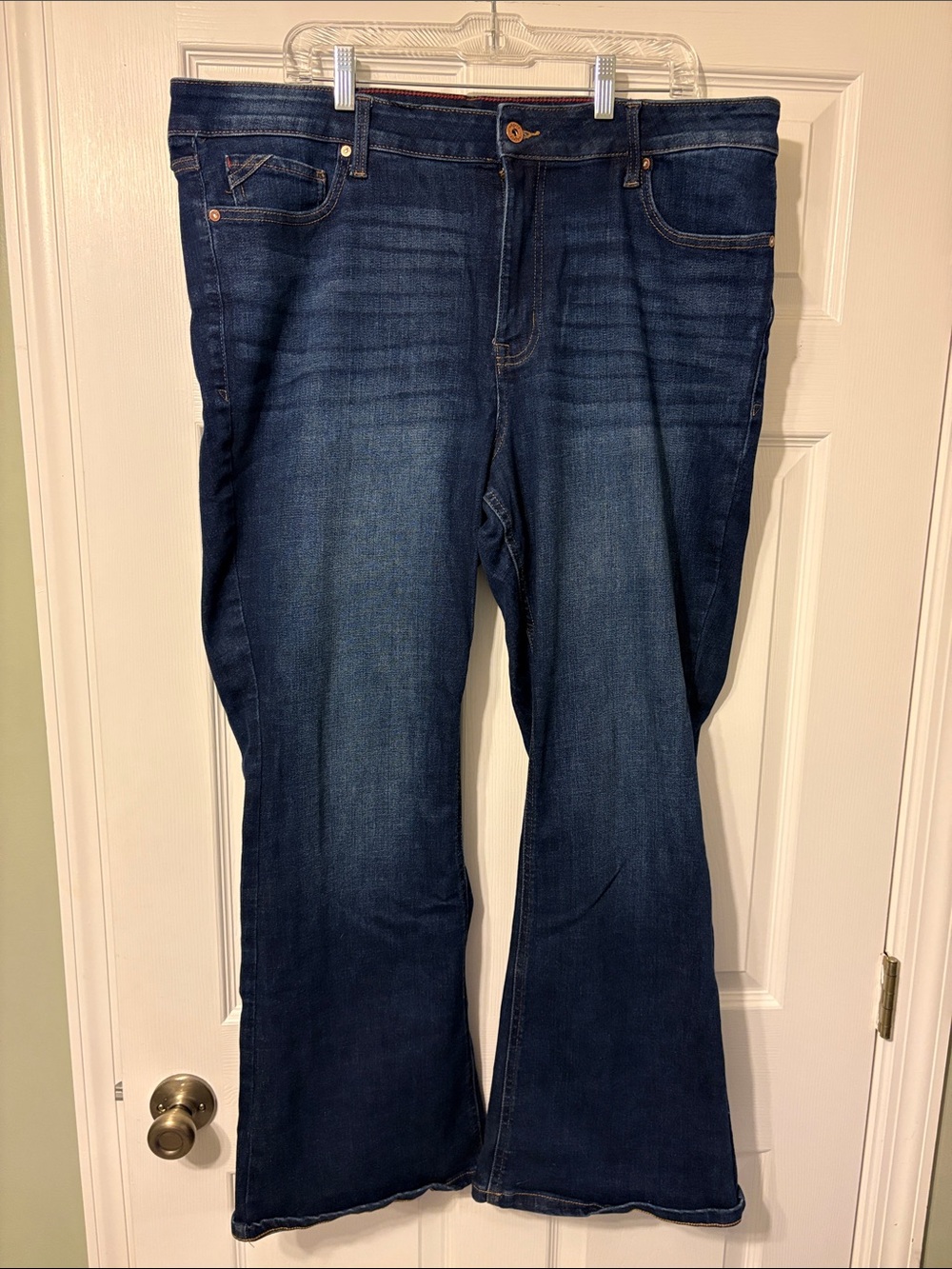 Maurices Women's Flared Jeans in Dark Blue